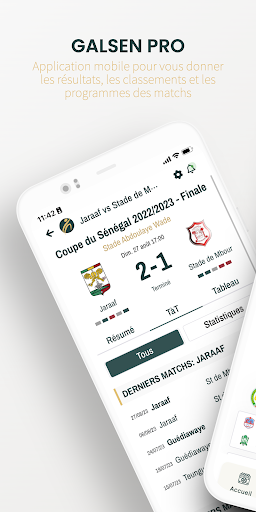 Android application Galsen Pro - Résultats de foot screenshort