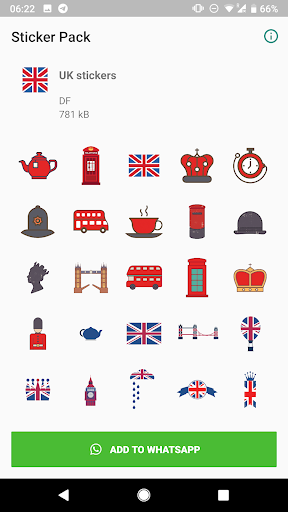Android application UK Stickers for WhatsApp screenshort