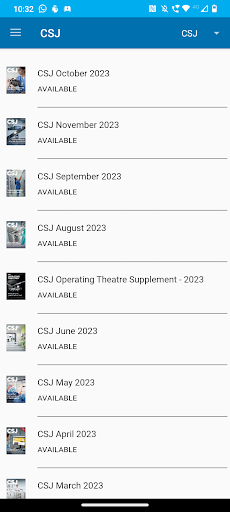Android application Clinical Services Journal screenshort