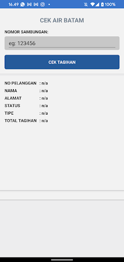 Android application Cek Air Batam screenshort