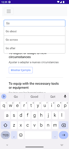 Quick Search Phrasal Verbs Screen 2