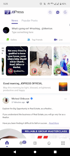 Android application Jopress screenshort