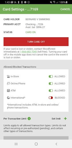 Woodforest Mobile Banking screenshot