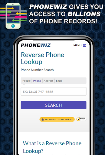 Android application PHONEWIZ Cell Phone Lookup App screenshort