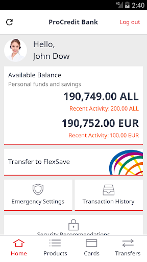 ProCredit m-banking Albania Screen 2