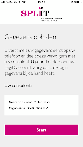 Split-Online app Screen 3