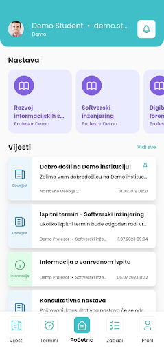 Android application eUniversity screenshort