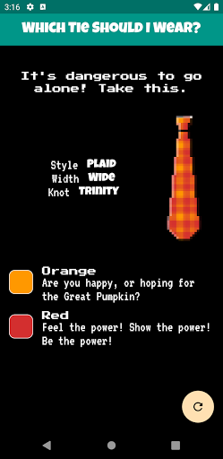 Which Tie? Screen 3
