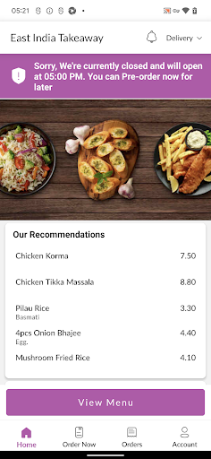 East India Takeaway Screen 2