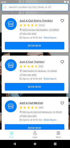 Android application Just-A-Cut screenshort