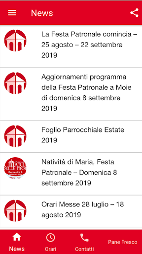 Android application Parrocchie di MaiolatiSpontini screenshort