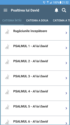 Android application Psaltirea lui David screenshort