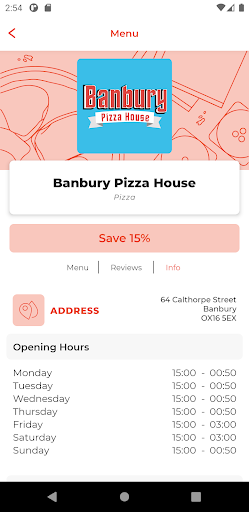 Banbury Pizza House OX16 Screen 2