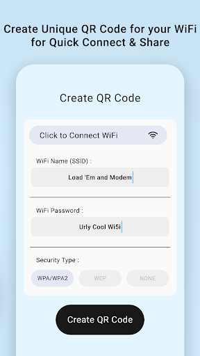 WIFI QR Code Scanner & Creator Screen 2