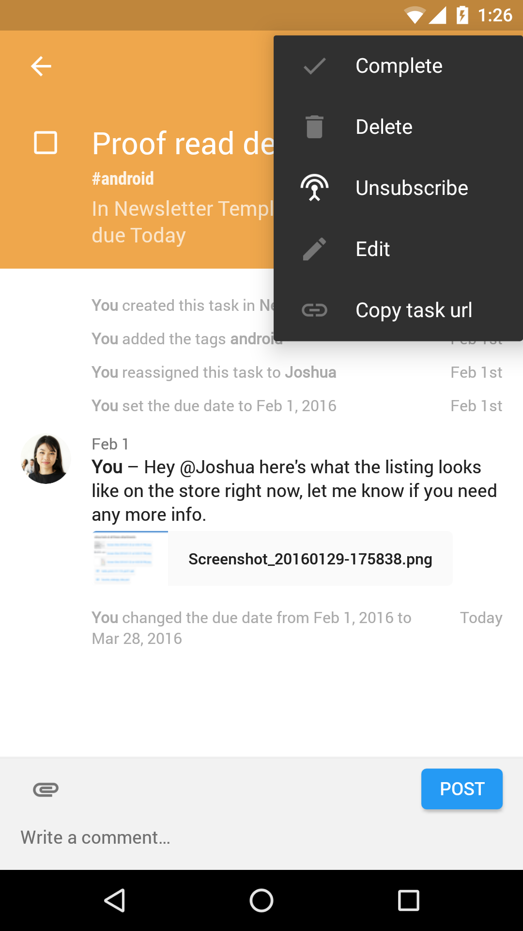 Android application Flow Tasks screenshort