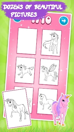 Game screenshot Unicorn Kids Coloring Book hack