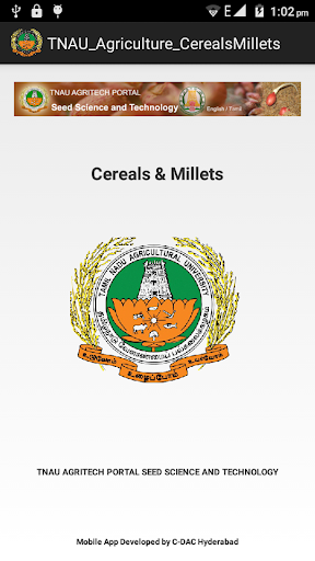Android application Cereals Millets screenshort