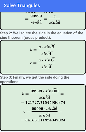 Trigonometry. Solve Triangules