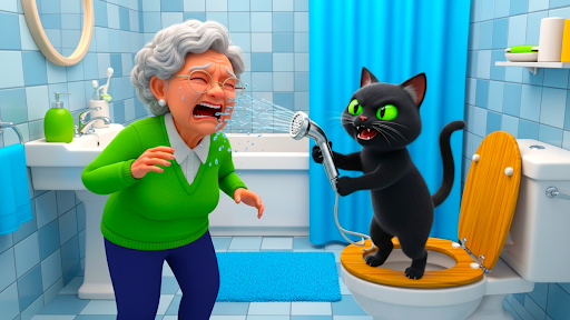 Kitty Vs Granny House Prank