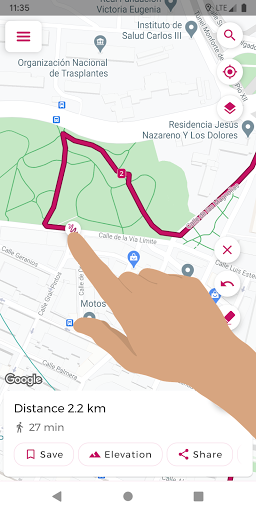 Android application Just Draw It! - Route planner screenshort