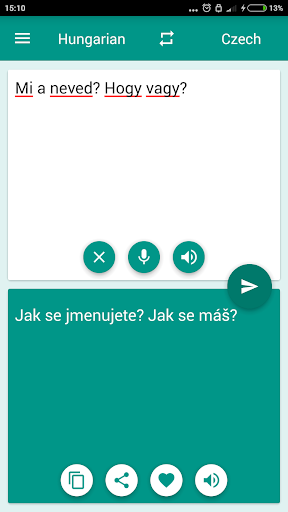 Hungarian-Czech Translator Screen 2
