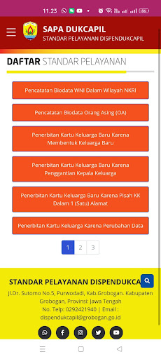 Android application Sapa Dukcapil Grobogan screenshort