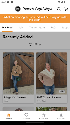 Android application Tanner Gift Shops screenshort