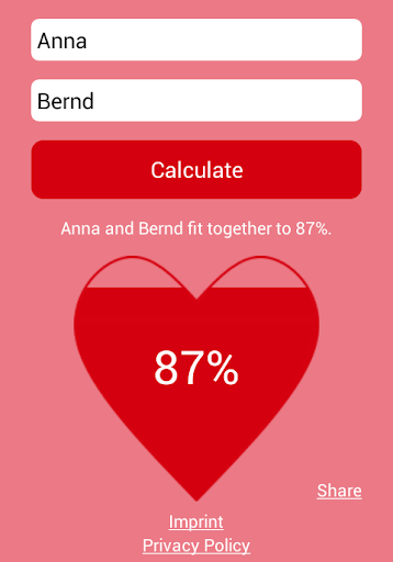 Love Tester Screen 2
