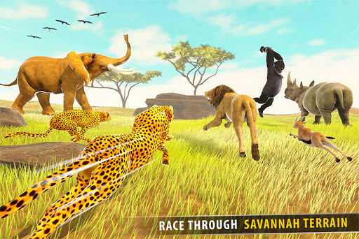 Télécharger la savane des courses d'animaux 3D APK MOD (Astuce) 2