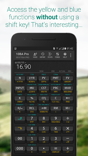 Screenshot of 10BA Pro Financial Calculator