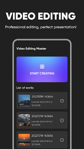Android application Video Editing - Beautification screenshort