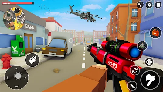 Pixel war: 銃撃ゲーム- 銃を撃つ