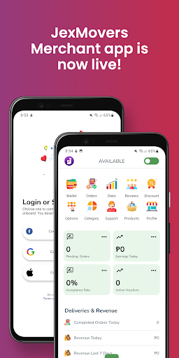 Android application JexMovers Merchant screenshort