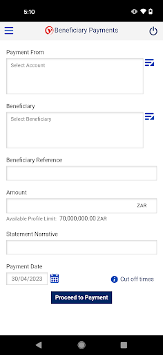Mercantile Banking App Screen 2