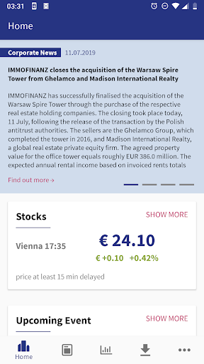 Android application Immofinanz Investor Relations screenshort