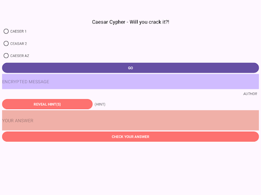 Caesar's Cypher Screenshot
