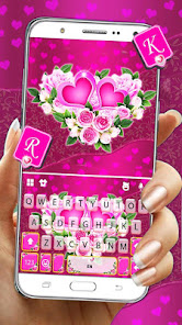 Captura 1 Pink Rose Flower Teclado android