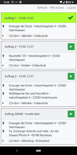 Android application FahrerApp screenshort