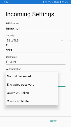 XryptoMail (Mail Client) Screen 3