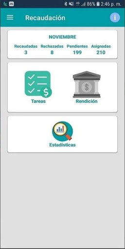 Android application HC Recaudación screenshort