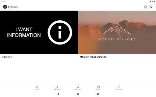 Screenshot of Northridge Church App