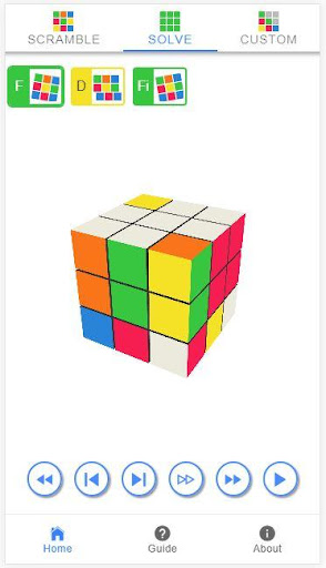 Android application Rubik's Cube solver screenshort