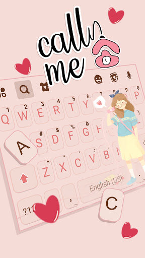 Lovely Girl Keyboard Theme Screen 2