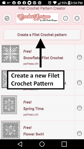 Android application Filet Crochet Pattern Creator screenshort