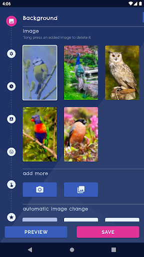 Android application Bird Parrots HD Live Wallpaper screenshort