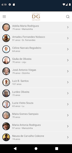 Android application Grupo DG Sênior screenshort