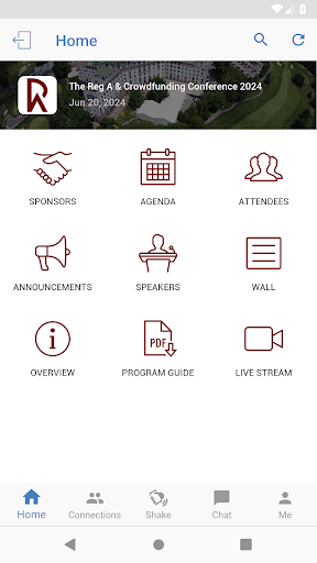 Screenshot of DealFlow Events Conference App