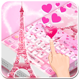 Pink Love Paris Eiffel Tower Keyboard Theme icon