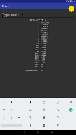 Dividee - factor finder Screen 2