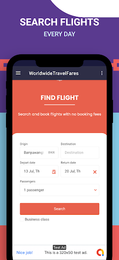 WorldwideTravelFares App Screen 3